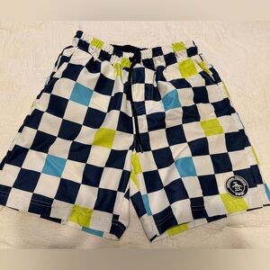 3 for$10✨Original Penguin Boys Navy White Checkerboard Swim Shorts Size S(Age 8)